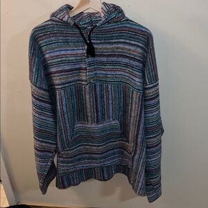 Authentic Original Vintage Style Multicolor Poncho